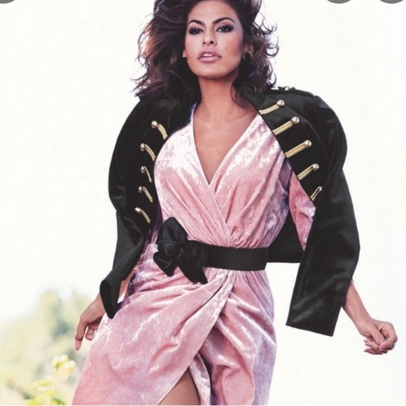 Eva Mendes Pink Crush Velvet Dress A25021 - Picture 13 of 13